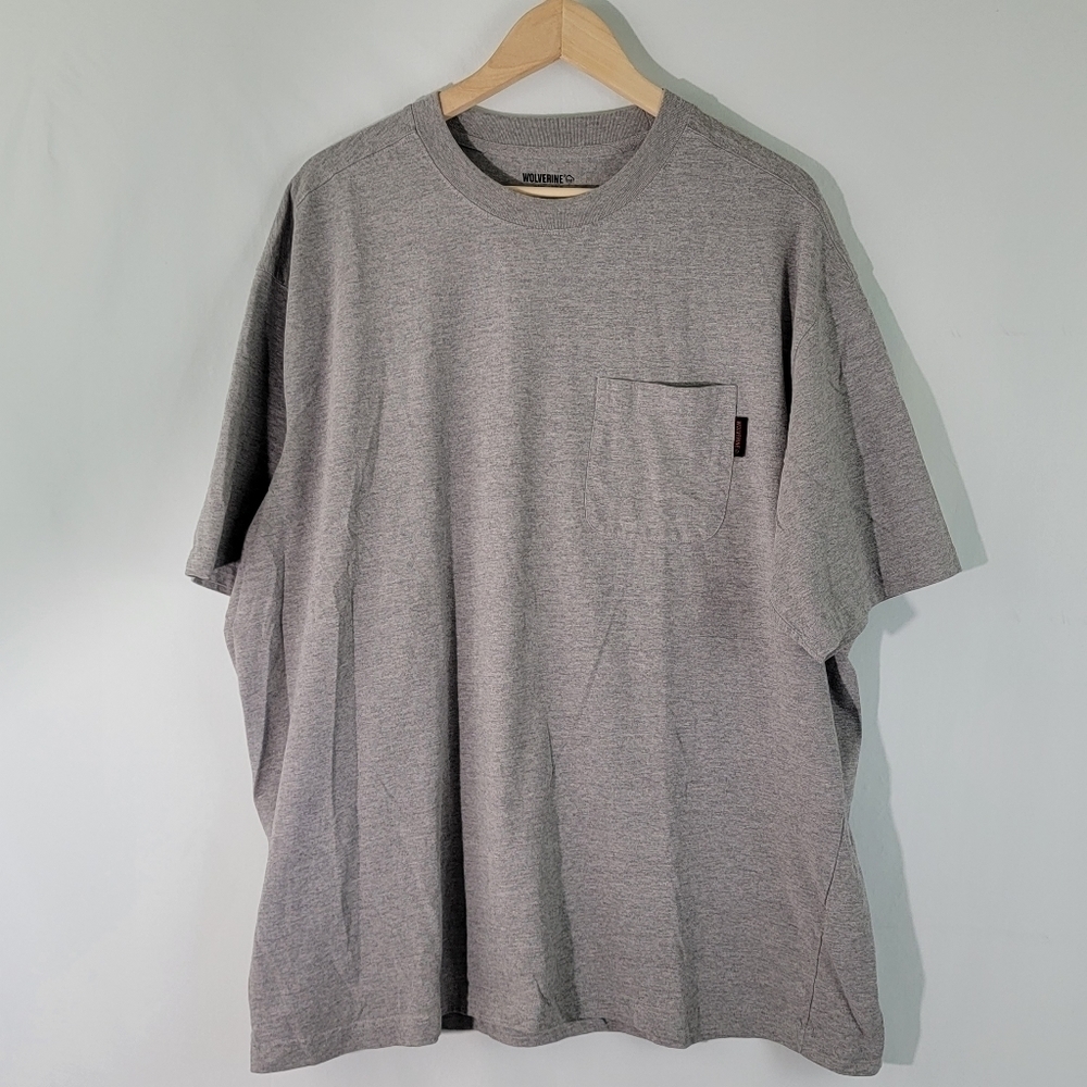 WOLVERINE Men Big Sz 2XL Gray Crewneck Short Sleeve Casual T-Shirt Cotton Blend